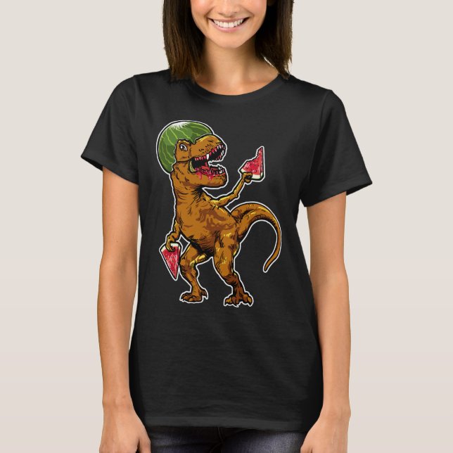Watermelon T - Rex Dinosaur Watermelon Älskare Shirt (Framsida)