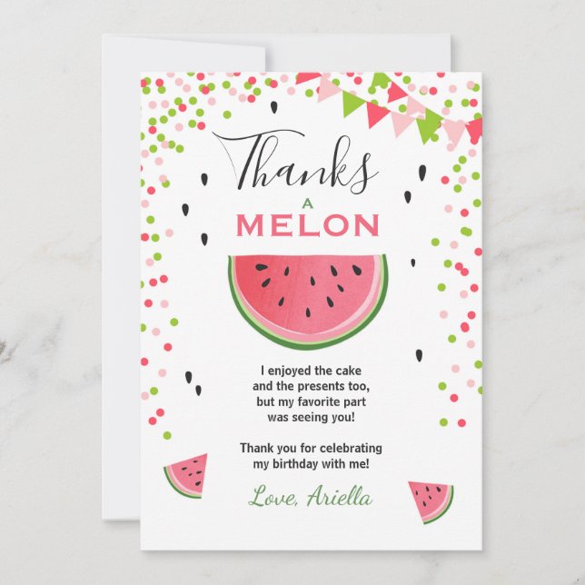 Watermelon - tack för ditt kort ett i melonsommare (Framsida)