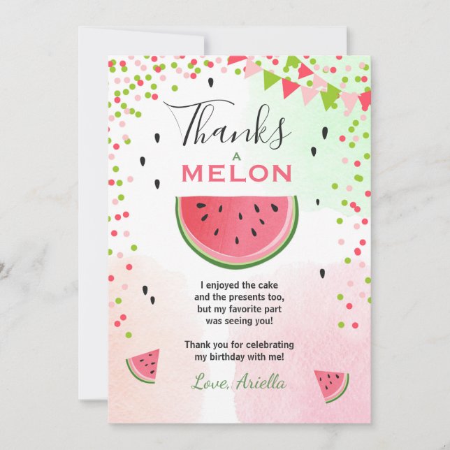 Watermelon - tack för ditt kort ett i melonsommare (Framsida)