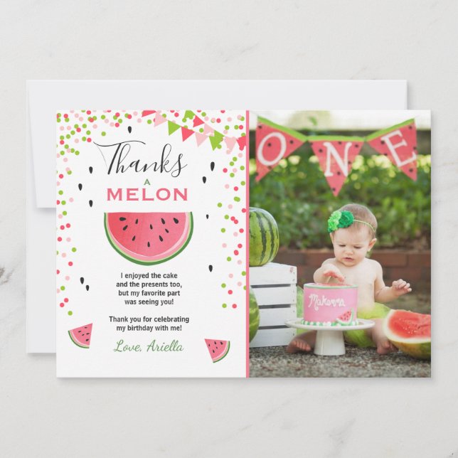 Watermelon - tack för ditt kort ett i melonsommare (Framsida)