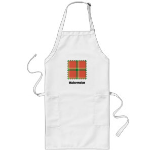 Watermelon Tartan Apron Långt Förkläde