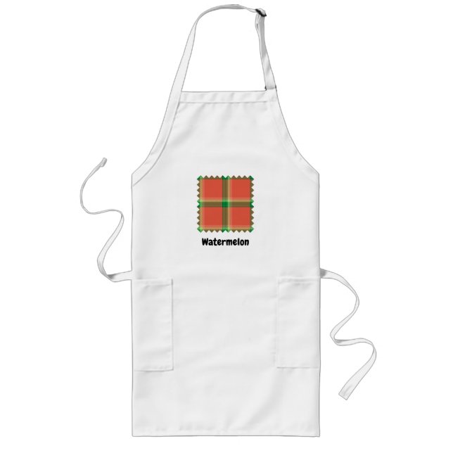 Watermelon Tartan Apron Långt Förkläde (Framsidan)