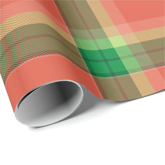 Watermelon Tartan Wrapping Papper Presentpapper (Rullad Hörn)