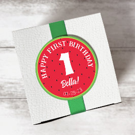 Watermelon Theme Birthday Sticker Runt Klistermärke