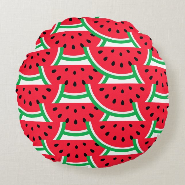 Watermelon Throw Pillow Rund Kudde (Framsidan)