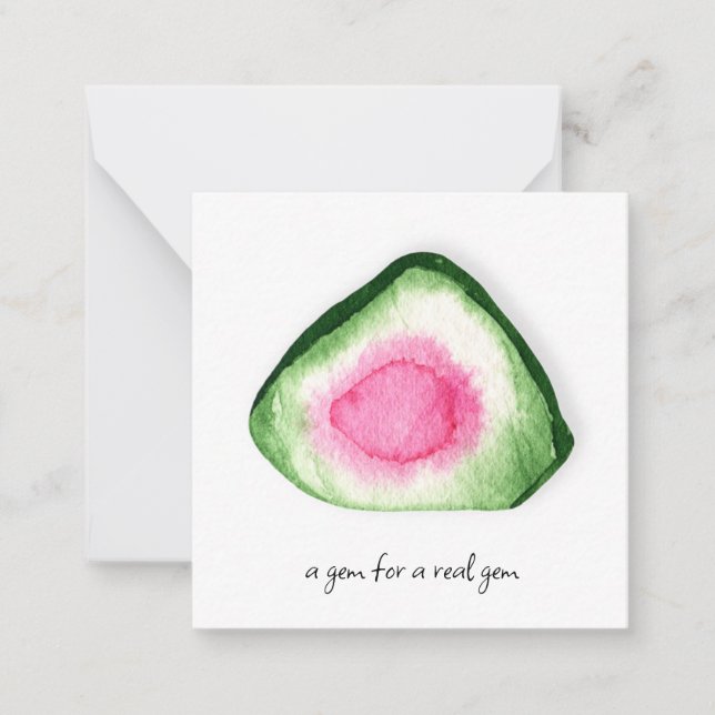 *~* Watermelon TOURMALINE AP64 Flat Note Card Anteckningskort (Framsida)