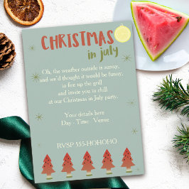 Watermelon Trees Christmas In July Party Invite Inbjudningar