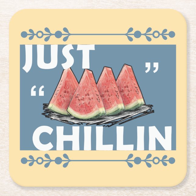 watermelon underlägg papper kvadrat (Framsidan)