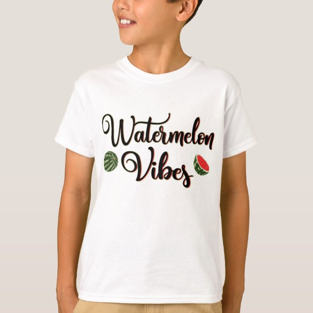 Watermelon Vibes - Summer Fruit Melon T Shirt (Framsida)