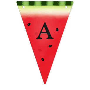 Watermelon Wedges Anpassningsbar Lettering Bunting Vimplar