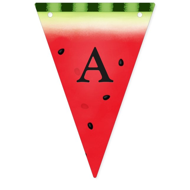 Watermelon Wedges Anpassningsbar Lettering Bunting Vimplar (Sjätte flaggan)