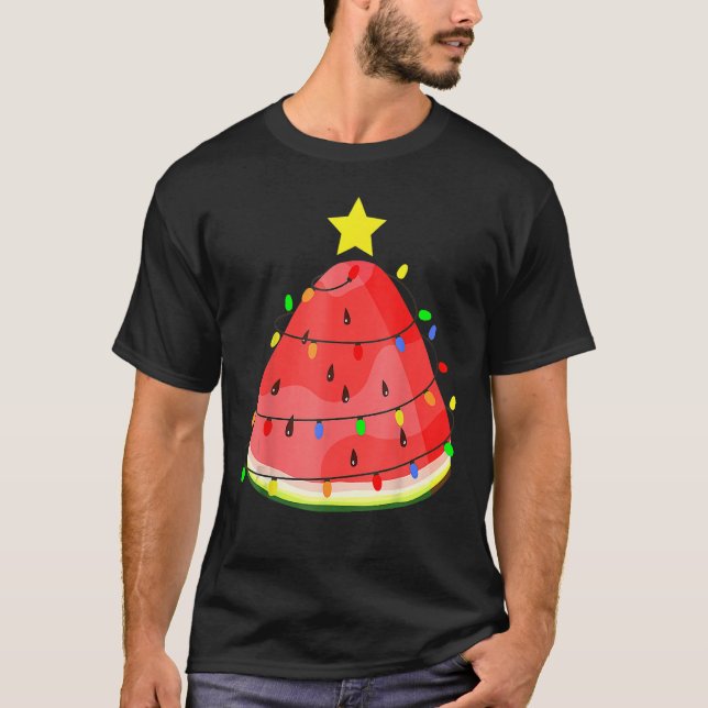 Watermelon Xmas Tree Beach Summer Christmas in Jul T Shirt (Framsida)
