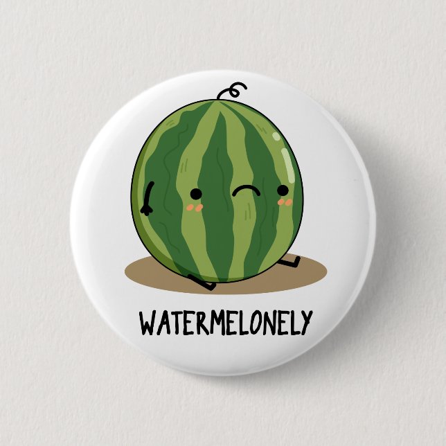 Watermelonely Funny Watermelon Fruit Pun Knapp (Framsida)