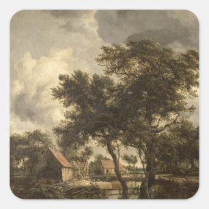 Watermillen, c.1660 fyrkantigt klistermärke