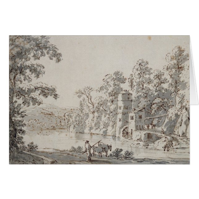 Watermillen vid Ford Hälsningskort (Framsidan Horizontal)