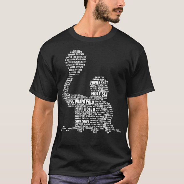 Waterpolo Player Ord Cloud Vatten Polo Players Coa T Shirt (Framsida)