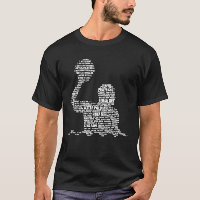 Waterpolo Player Ord Cloud Vatten Polo Players Coa T Shirt (Framsida)