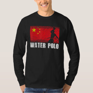 Waterpolo Sport China Flagga China Vatten Polo Pla T Shirt