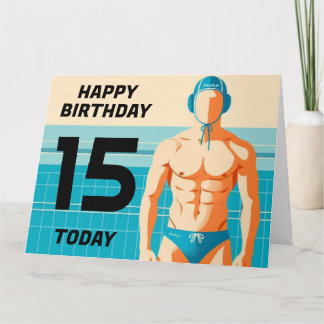 Waterpolo, UWH, UWR Player Birthday Card Kort