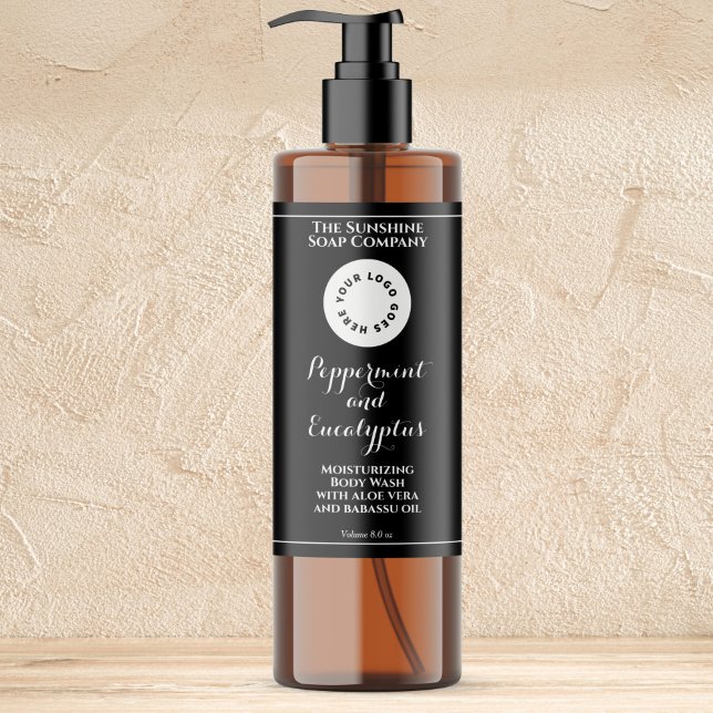 Waterproof black cosmetics bottle label add logo (Skapare uppladdad)