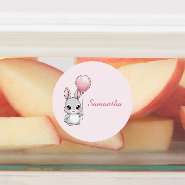 Waterproof Bunny Name Sticker Label (Påsatt)