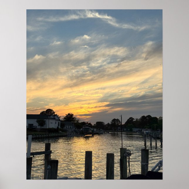 Waterscape Sunset Photo Poster (Framsidan)