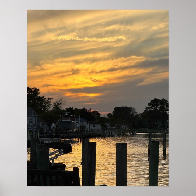Waterscape Sunset Photo Poster (Framsidan)