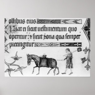 Waterseller illustration från 'Luttrell Psalter Poster