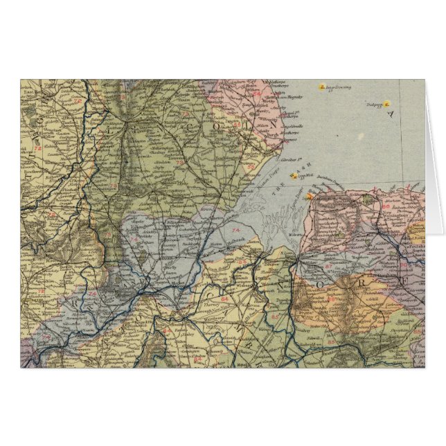 Watershed karta England, Wales 4 Hälsningskort (Framsidan Horizontal)