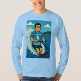 Waterskier with a racquetball shirt t