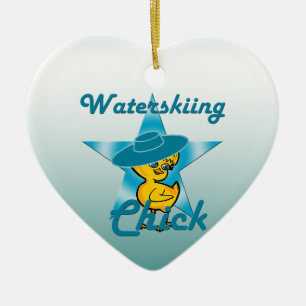 Waterskiing-Chick #7 Julgransprydnad Keramik