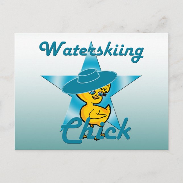 Waterskiing-Chick #7 Vykort (Framsida)