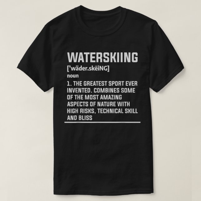 Waterskiing Definition Vatten Skier Skiing T Shirt (Design framsida)