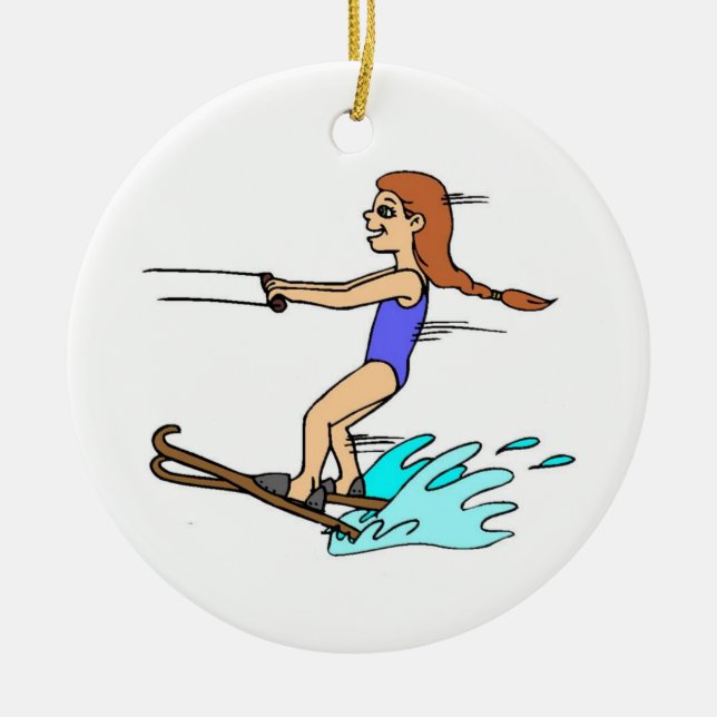 Waterskiing Girl jul Ornament (Framsidan)