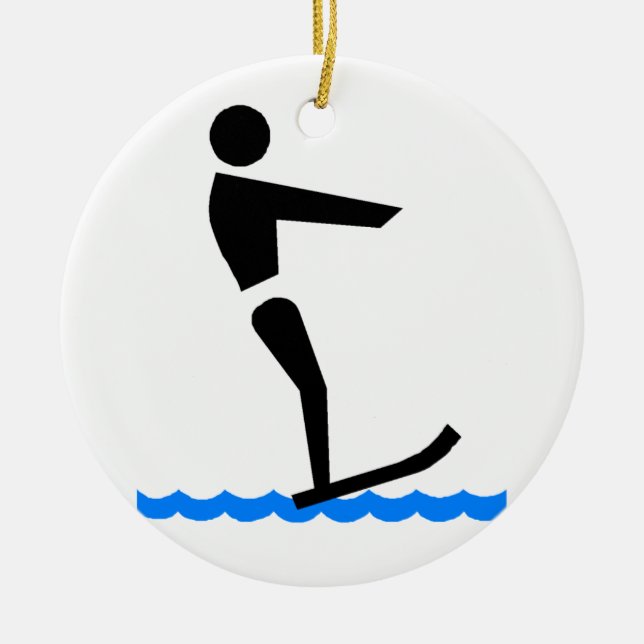 Waterskiing Julgransprydnad Keramik (Framsidan)