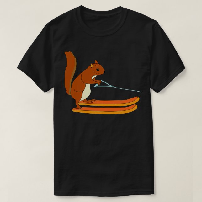 Waterskiing Ski Squirrel Freestyle Gift Animal T Shirt (Design framsida)