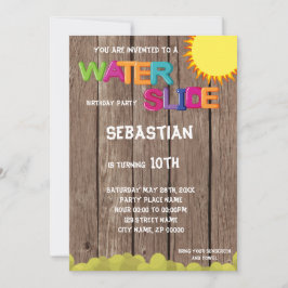 Waterslid Födelsedagsfest inbjudan