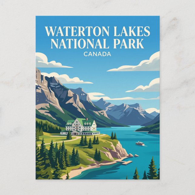 Waterton Lakes nationalpark Kanada Vykort (Framsida)