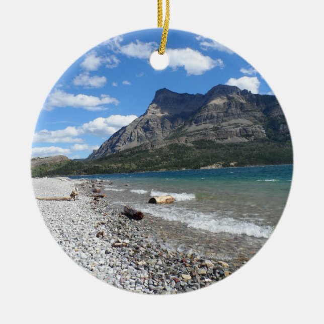 Waterton Sjö- Alberta, Kanada Julgransprydnad Keramik (Framsidan)