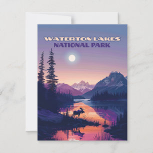 Waterton Sjöar nationalpark Canada Alberta Card
