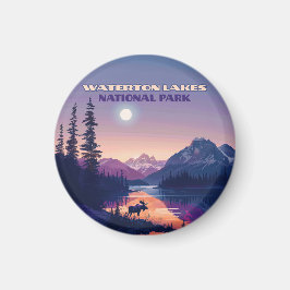 Waterton Sjöar nationalpark Canada Alberta Card Magnet