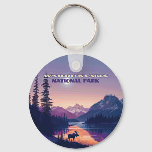 Waterton Sjöar nationalpark Canada Alberta Card Nyckelring