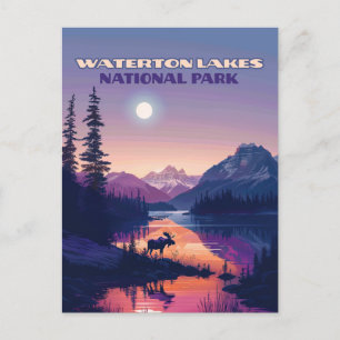 Waterton Sjöar nationalpark Canada Alberta Vykort