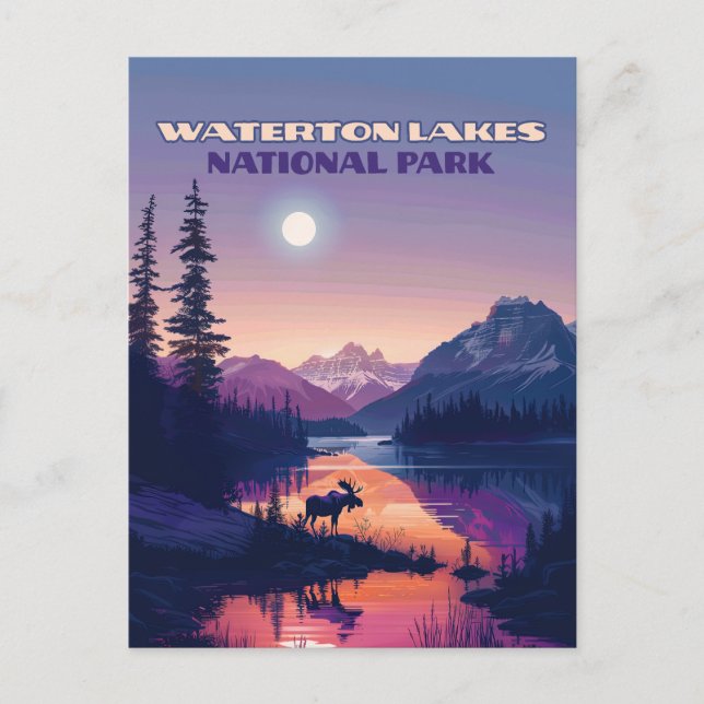 Waterton Sjöar nationalpark Canada Alberta Vykort (Framsida)