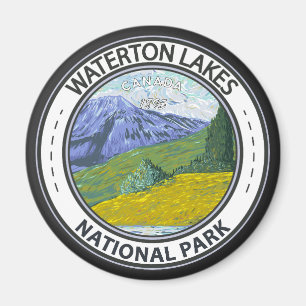 Waterton Sjöar nationalpark Canada Badge Magnet