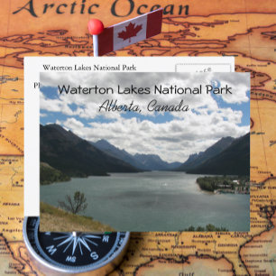 Waterton Sjöar nationalpark, Canada Travel Photo Vykort