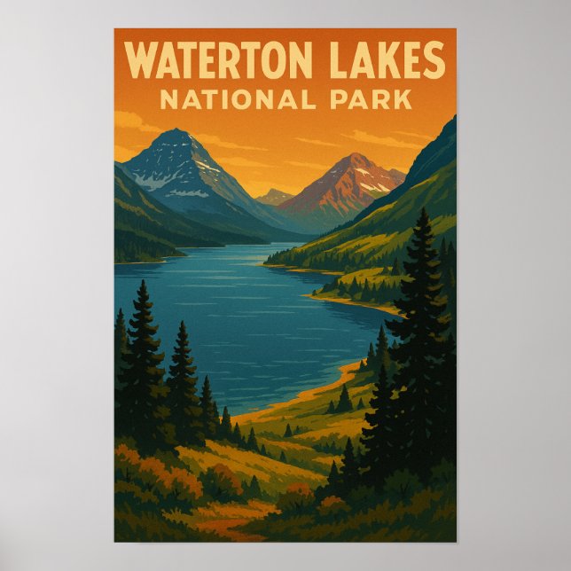 Waterton Sjöar nationalpark Poster (Framsidan)