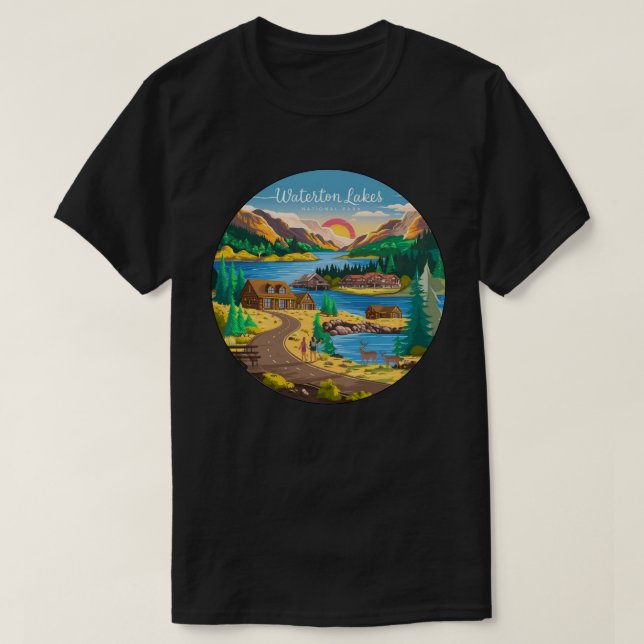 Waterton Sjöar nationalpark T Shirt (Design framsida)