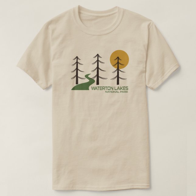Waterton Sjöar nationalparksspår T Shirt (Design framsida)