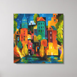Watertown cityscape av Karen Gillis Taylor Canvastryck